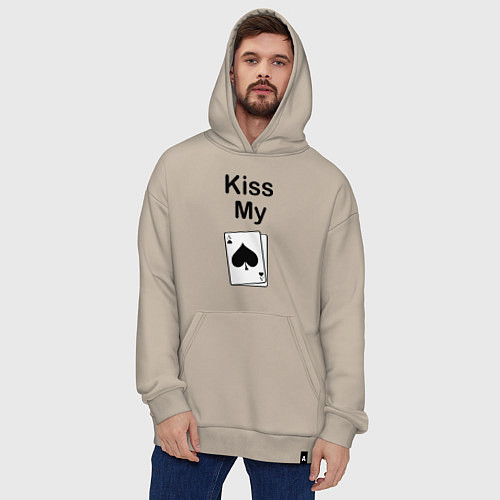 Худи оверсайз Kiss my card / Миндальный – фото 4