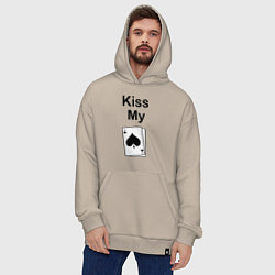 Толстовка-худи оверсайз Kiss my card, цвет: миндальный — фото 2