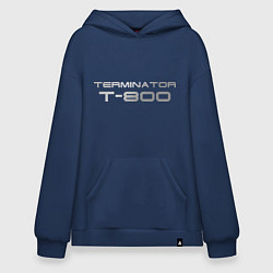 Толстовка-худи оверсайз Терминатор Т-800, цвет: тёмно-синий