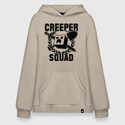 Толстовка-худи оверсайз Creeper Squad, цвет: миндальный