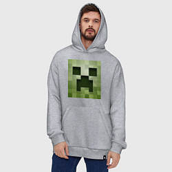 Толстовка-худи оверсайз Мinecraft creeper, цвет: меланж — фото 2