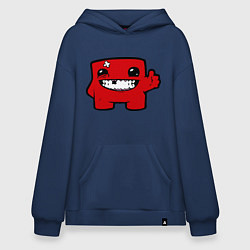 Толстовка-худи оверсайз Super Meat Boy, цвет: тёмно-синий