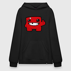 Толстовка-худи оверсайз Super Meat Boy, цвет: черный