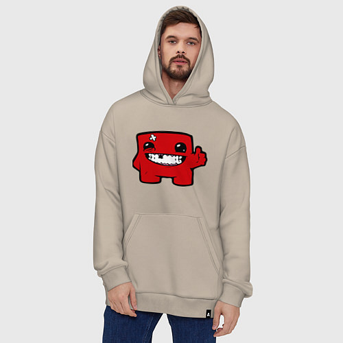 Худи оверсайз Super Meat Boy / Миндальный – фото 4