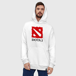 Толстовка-худи оверсайз Dota 2: Logo, цвет: белый — фото 2