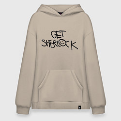 Толстовка-худи оверсайз Get sherlock, цвет: миндальный