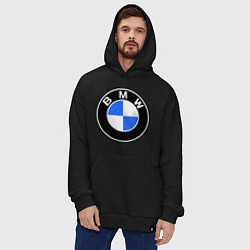 Толстовка-худи оверсайз Logo BMW, цвет: черный — фото 2