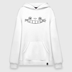 Толстовка-худи оверсайз Totoro face, цвет: белый