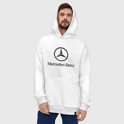 Толстовка-худи оверсайз Logo Mercedes-Benz, цвет: белый — фото 2