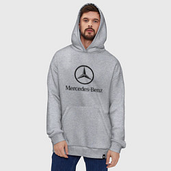 Толстовка-худи оверсайз Logo Mercedes-Benz, цвет: меланж — фото 2