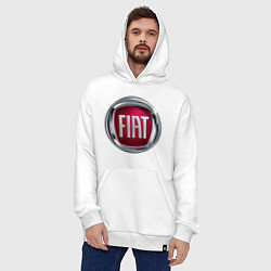 Толстовка-худи оверсайз FIAT logo, цвет: белый — фото 2