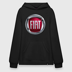 Толстовка-худи оверсайз FIAT logo, цвет: черный