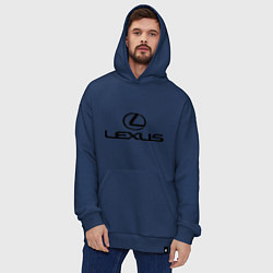Толстовка-худи оверсайз Lexus logo, цвет: тёмно-синий — фото 2