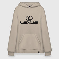 Толстовка-худи оверсайз Lexus logo, цвет: миндальный