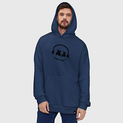 Толстовка-худи оверсайз Marshmello Music, цвет: тёмно-синий — фото 2