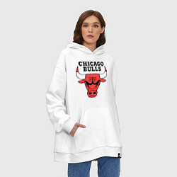 Толстовка-худи оверсайз Chicago Bulls, цвет: белый — фото 2