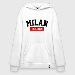 Толстовка-худи оверсайз FC Milan Est. 1899, цвет: белый