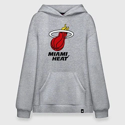Толстовка-худи оверсайз Miami Heat-logo, цвет: меланж