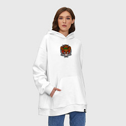 Толстовка-худи оверсайз Biker Mice from Mars Throttle, цвет: белый — фото 2