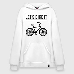Толстовка-худи оверсайз Lets bike it, цвет: белый