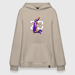 Толстовка-худи оверсайз Леброн Джеймс, цвет: миндальный