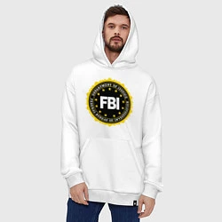 Толстовка-худи оверсайз FBI Departament, цвет: белый — фото 2