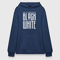 Толстовка-худи оверсайз Juventus: Black & White, цвет: тёмно-синий