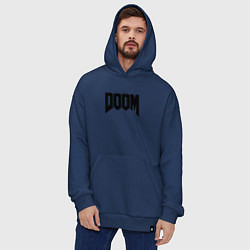 Толстовка-худи оверсайз DOOM, цвет: тёмно-синий — фото 2