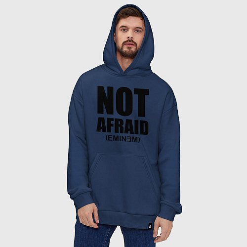 Худи оверсайз Not Afraid / Тёмно-синий – фото 4