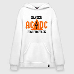 Толстовка-худи оверсайз AC/DC: High Voltage, цвет: белый