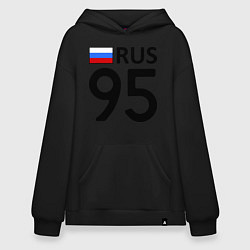 Толстовка-худи оверсайз RUS 95, цвет: черный