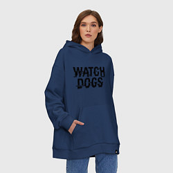 Толстовка-худи оверсайз Watch Dogs, цвет: тёмно-синий — фото 2