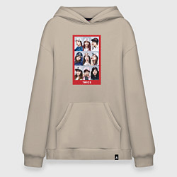 Толстовка-худи оверсайз TWICE, цвет: миндальный