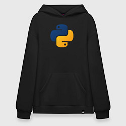 Толстовка-худи оверсайз Python, цвет: черный