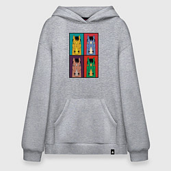 Толстовка-худи оверсайз BoJack Horseman, цвет: меланж