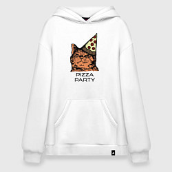 Толстовка-худи оверсайз PIZZA PARTY, цвет: белый