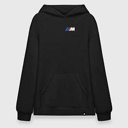 Толстовка-худи оверсайз BMW M LOGO 2020, цвет: черный