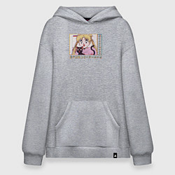 Толстовка-худи оверсайз Sailor Moon Usagi Tsukino Luna, цвет: меланж