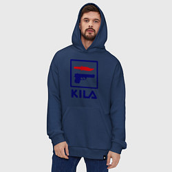 Толстовка-худи оверсайз Kila Fila, цвет: тёмно-синий — фото 2