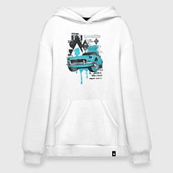 Толстовка-худи оверсайз Ретро, цвет: белый