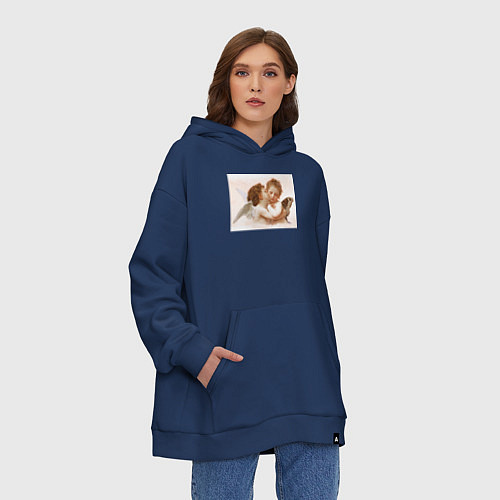 Худи оверсайз Ангелочки / Тёмно-синий – фото 3