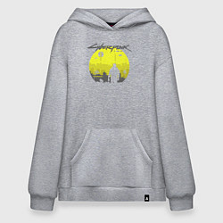 Толстовка-худи оверсайз Cyberpunk 2077 CITY, цвет: меланж