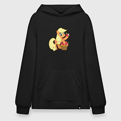 Толстовка-худи оверсайз Applejack, цвет: черный