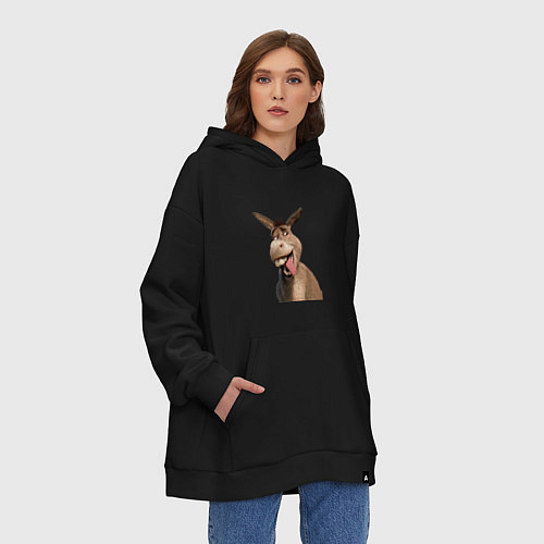 Худи оверсайз Шрек: Осел / Черный – фото 3