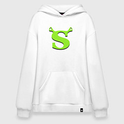 Толстовка-худи оверсайз Shrek: Logo S, цвет: белый