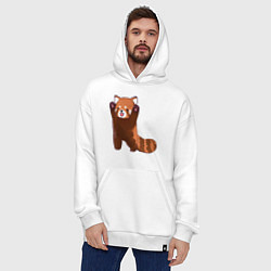 Толстовка-худи оверсайз Нападение милой панды, цвет: белый — фото 2