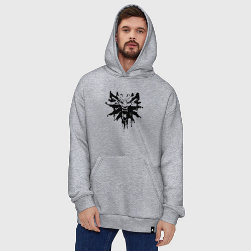 Худи оверсайз The Witcher подтеки лого / Меланж – фото 4