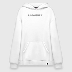 Толстовка-худи оверсайз RimWorld logo, цвет: белый