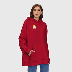 Толстовка-худи оверсайз Баттерс в кармане, цвет: красный — фото 2
