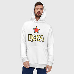 Толстовка-худи оверсайз ЦСКА, цвет: белый — фото 2